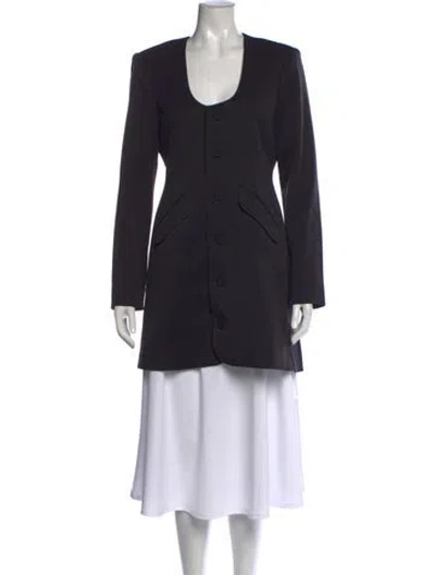 Pre-owned Favorite Daughter Scoop Neck Midi Length Dress In Black