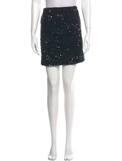 Pre-owned Favorite Daughter Sequin Embellishments Mini Skirt In Blue