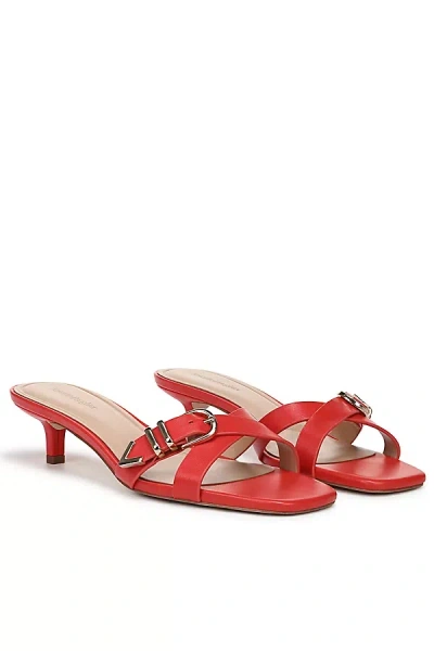 Favorite Daughter Shiloh Buckle Kitten Heel Sandals In Red