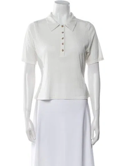 Pre-owned Favorite Daughter Short Sleeve Polo In White