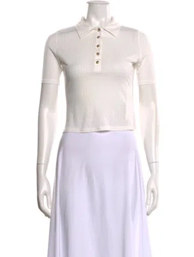 Pre-owned Favorite Daughter Short Sleeve Polo In White