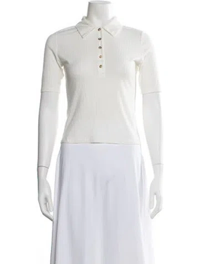 Pre-owned Favorite Daughter Short Sleeve Polo In White