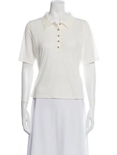 Pre-owned Favorite Daughter Short Sleeve Polo In White