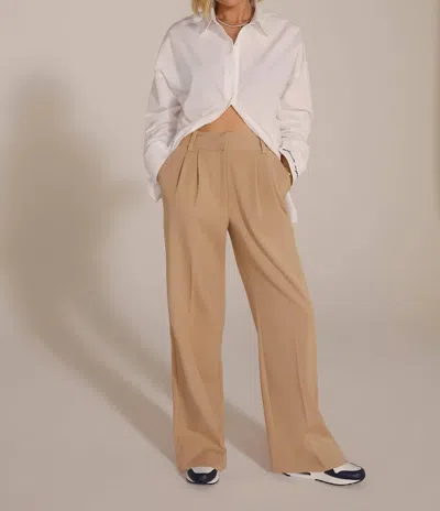 Favorite Daughter Shortie High Waist Pant In Beige In Brown