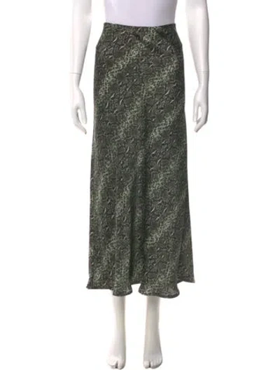 Pre-owned Favorite Daughter Silk Midi Length Skirt In Green