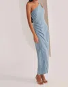 Favorite Daughter Singles Table Dress In Slate Blue Polka Dot In Multi