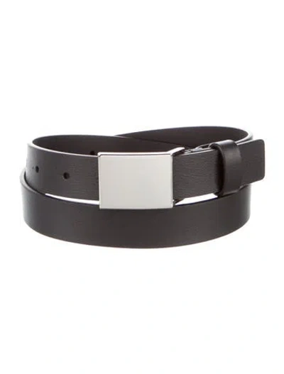 Pre-owned Favorite Daughter Skinny Leather Belt In Black