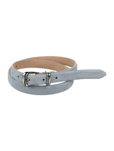 Pre-owned Favorite Daughter Skinny Leather Belt In Blue