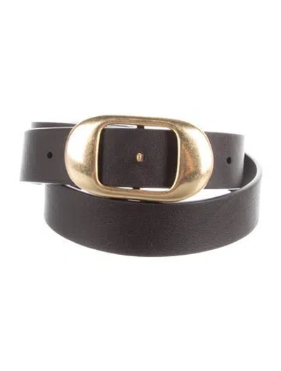 Pre-owned Favorite Daughter Skinny Leather Belt In Brown