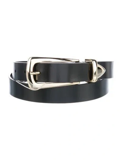 Pre-owned Favorite Daughter Skinny Leather Belt W/ Tags In Black