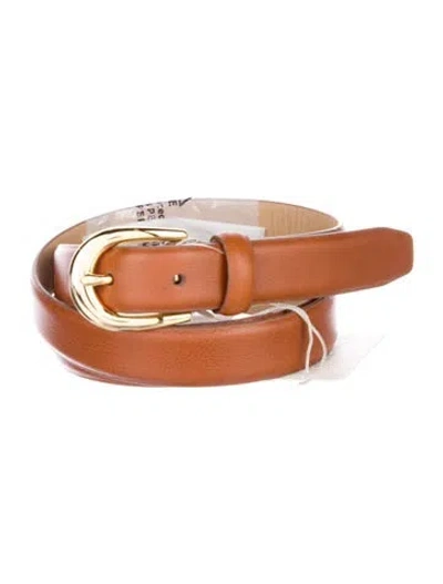 Pre-owned Favorite Daughter Skinny Leather Belt W/ Tags In Brown