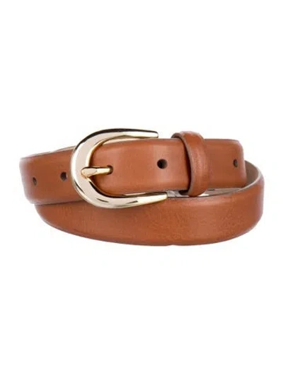 Pre-owned Favorite Daughter Skinny Leather Belt W/ Tags In Brown