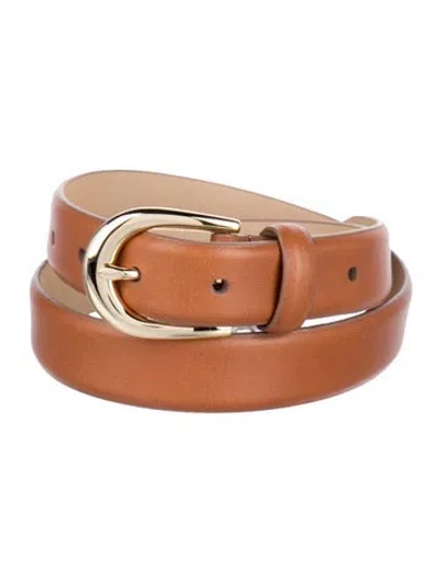 Pre-owned Favorite Daughter Skinny Leather Belt W/ Tags In Brown