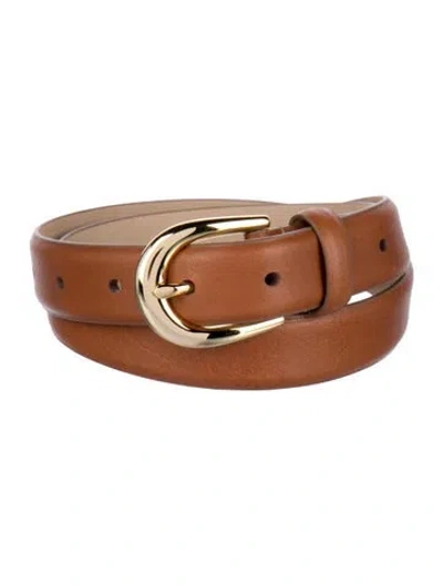 Pre-owned Favorite Daughter Skinny Leather Waist Belt W/ Tags In Brown