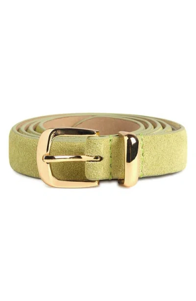Favorite Daughter Skinny Suede Belt In Yellow