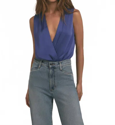 Favorite Daughter Sleeveless Date Blouse Bodysuit In Venetian Blue