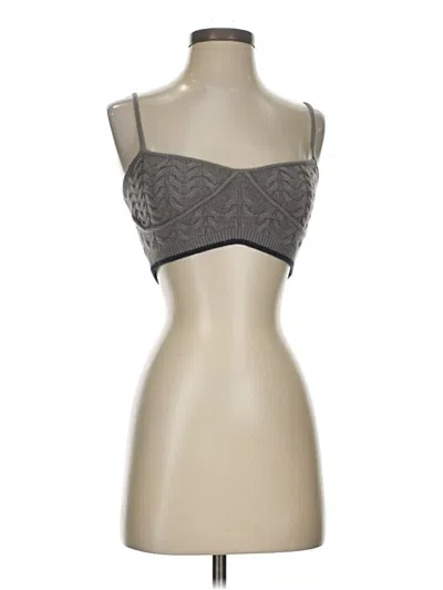 Pre-owned Favorite Daughter Sleeveless Top Gray Strapless Neckline Tops