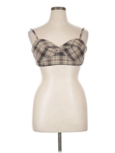 Pre-owned Favorite Daughter Sleeveless Top Tan Sweetheart Neckline Tops In Brown