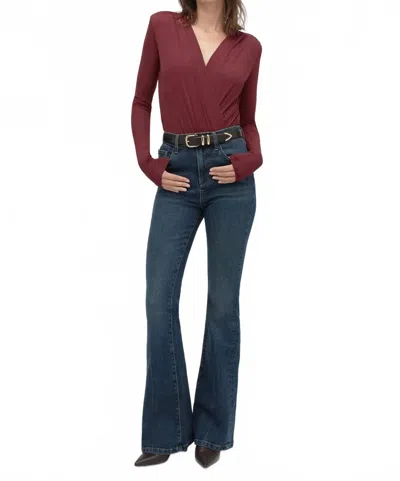 Favorite Daughter Slinky Date Blouse Bodysuit In Vino In Red