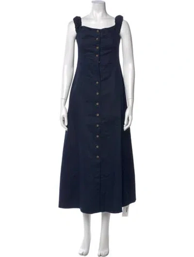 Pre-owned Favorite Daughter Square Neckline Long Dress In Blue