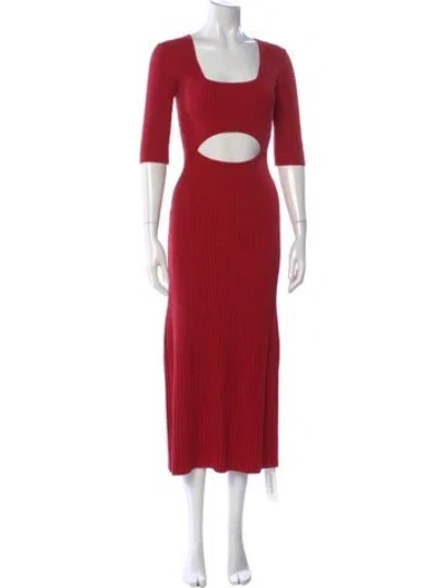 Pre-owned Favorite Daughter Square Neckline Long Dress In Red