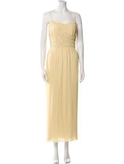 Pre-owned Favorite Daughter Square Neckline Long Dress In Yellow