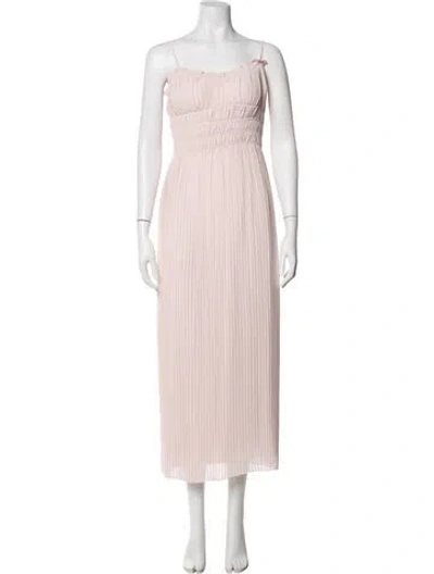 Pre-owned Favorite Daughter Square Neckline Midi Length Dress In Pink