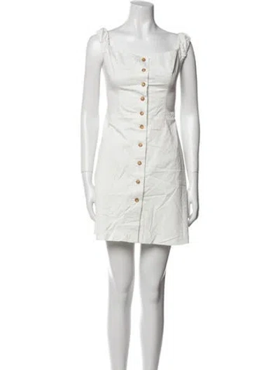 Pre-owned Favorite Daughter Square Neckline Mini Dress In Green