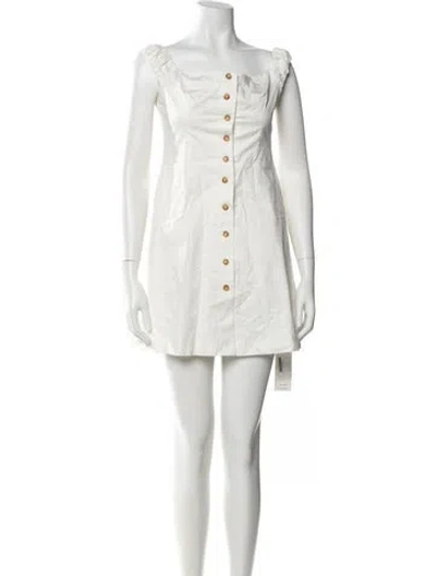 Pre-owned Favorite Daughter Square Neckline Mini Dress In Neutral