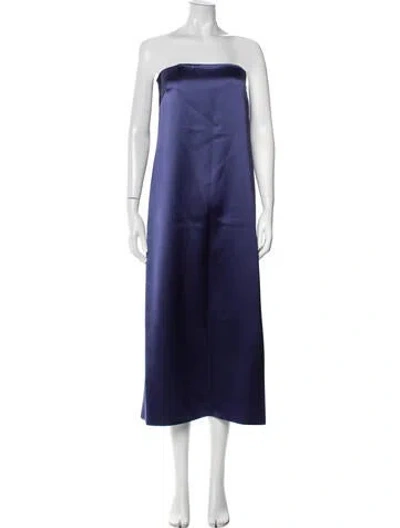 Pre-owned Favorite Daughter Strapless Midi Length Dress In Blue