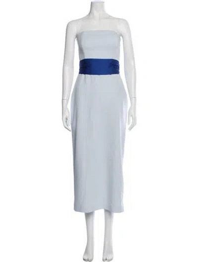 Pre-owned Favorite Daughter Strapless Midi Length Dress In Blue