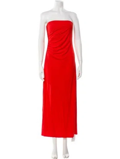 Pre-owned Favorite Daughter Strapless Midi Length Dress In Red