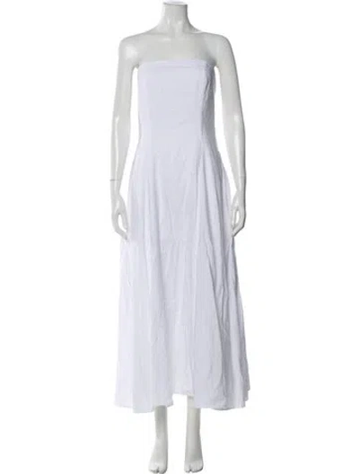 Pre-owned Favorite Daughter Strapless Midi Length Dress In White