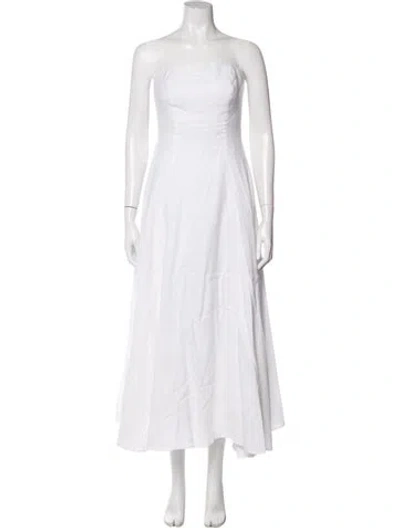 Pre-owned Favorite Daughter Strapless Midi Length Dress In White
