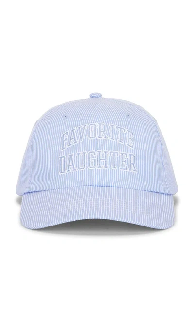 Favorite Daughter Stripe Logo Baseball Cap In Blue & White