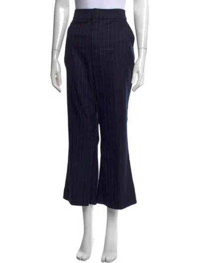 Pre-owned Favorite Daughter Striped Flared Pants In Blue
