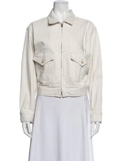 Pre-owned Favorite Daughter Striped Jacket In Neutrals