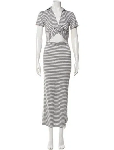 Pre-owned Favorite Daughter Striped Long Dress W/ Tags In Gray