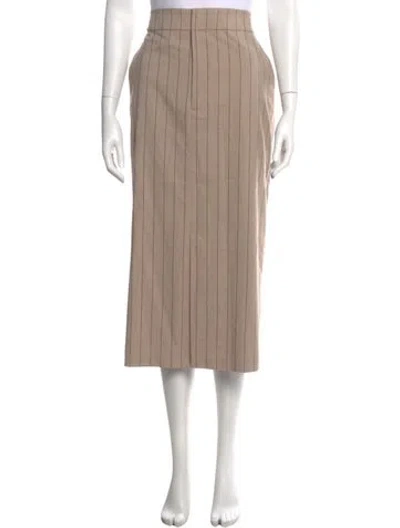 Pre-owned Favorite Daughter Striped Midi Length Skirt In Neutral