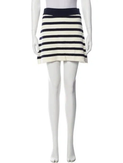 Pre-owned Favorite Daughter Striped Mini Skirt In White