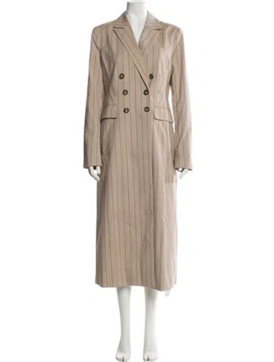 Pre-owned Favorite Daughter Striped Trench Coat In Neutral