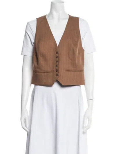 Pre-owned Favorite Daughter Striped Vest In Brown