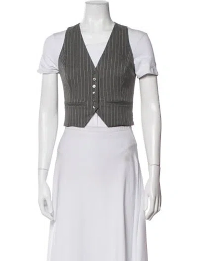 Pre-owned Favorite Daughter Striped Vest In Grey