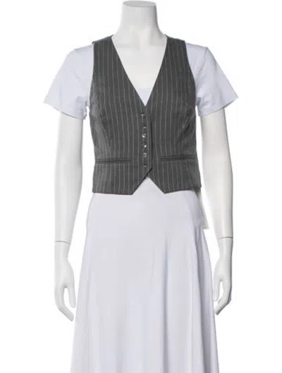 Pre-owned Favorite Daughter Striped Vest In Grey