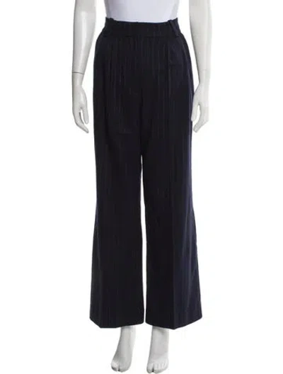 Pre-owned Favorite Daughter Striped Wide Leg Pants In Blue