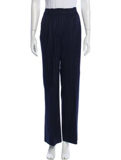 Pre-owned Favorite Daughter Striped Wide Leg Pants In Blue