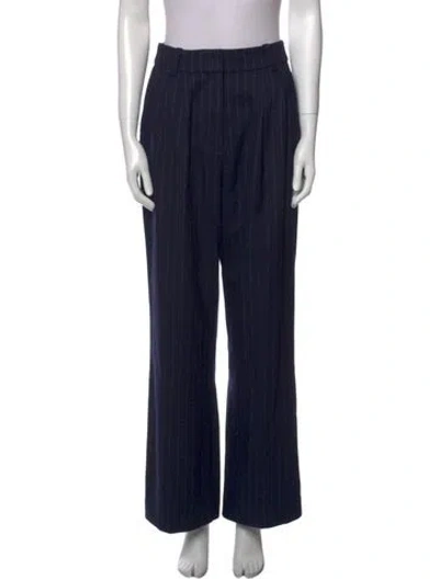 Pre-owned Favorite Daughter Striped Wide Leg Pants In Blue