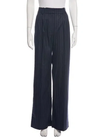 Pre-owned Favorite Daughter Striped Wide Leg Pants In Blue