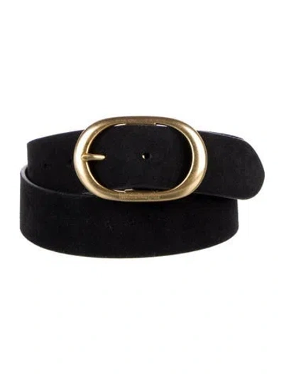 Pre-owned Favorite Daughter Suede Belt In Black