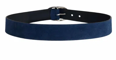 Favorite Daughter Suede Jean Belt In Navy/tumbled Nickel In Blue